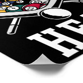 Billard Pool Player Ball, der in meinem Kopf funkt Poster (Ecke)