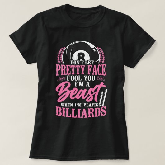 Billard Pool Player Ball Vater Mama 8 Ball 9 Ball T-Shirt (Design vorne)