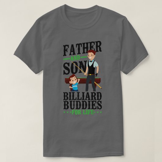 Billard Pool Player Ball Vater Sohn Vater und Sohn T-Shirt (Design vorne)