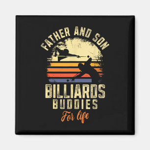 Billard Pool Player Ball Vater Son Retro Vintag F Magnet