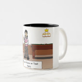 Billard, Pool Player - Cartoon Zweifarbige Tasse (VorderseiteRechts)