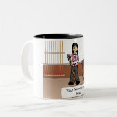 Billard, Pool Player - Cartoon Zweifarbige Tasse (Vorderseite Links)