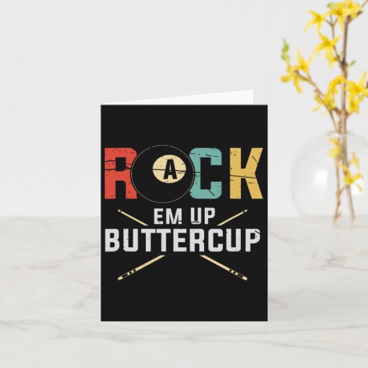 Billard Pool Player Rack Em Up Buttercup Stick 8 Karte (Gelbe Blume)