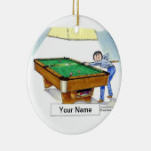 Billard, Pool Player - Weiblich Keramikornament (Rechts)