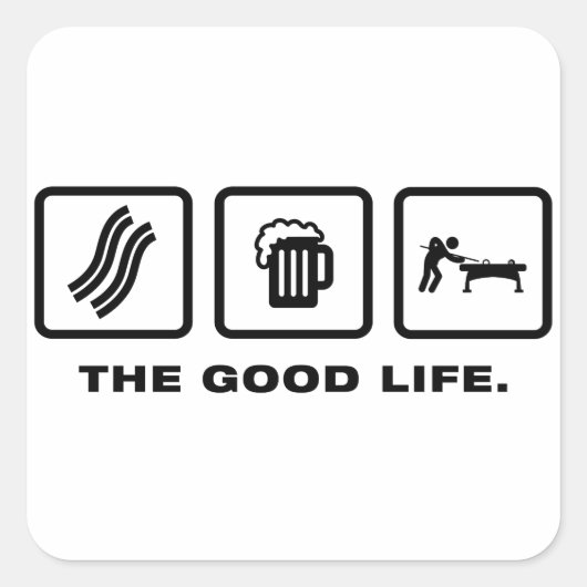 Billard / Pool Quadratischer Aufkleber (Vorderseite)