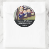 Billard Pool Rugged Geburtstagskleber Runder Aufkleber (Tasche)