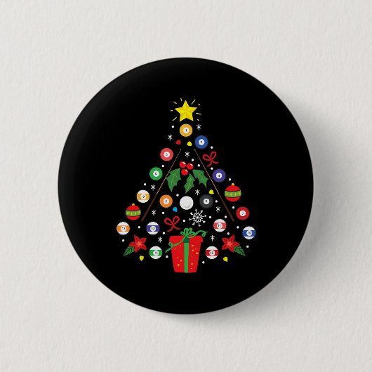 Billard Pool Spieler Weihnachtsschmuck Treff Button (Vorderseite)