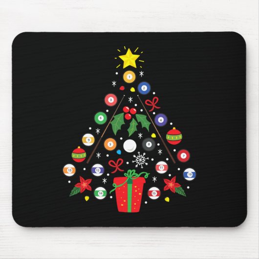 Billard Pool Spieler Weihnachtsschmuck Treff Mousepad (Vorne)