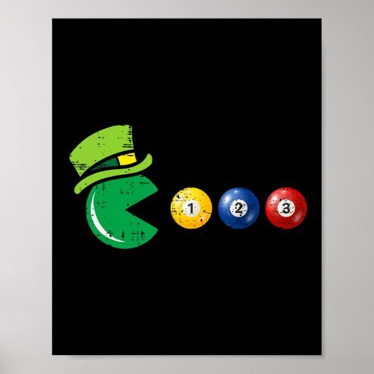 Billard Pool St Patricks Day Retro-Spiel Poster (Vorne)