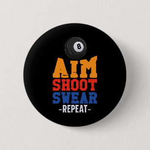Billard Poolspieler Ball 8 Ball Vintage Ziel Schie Button