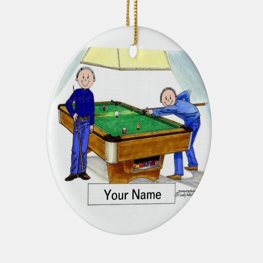 Billard, Poolspieler - Männer und Männer Keramik Ornament (Rechts)