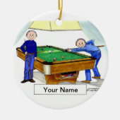Billard, Poolspieler - Männer und Männer Keramik Ornament (Vorne)