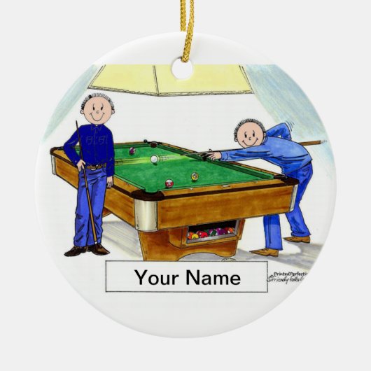 Billard, Poolspieler - Männer und Männer Keramik Ornament (Vorne)