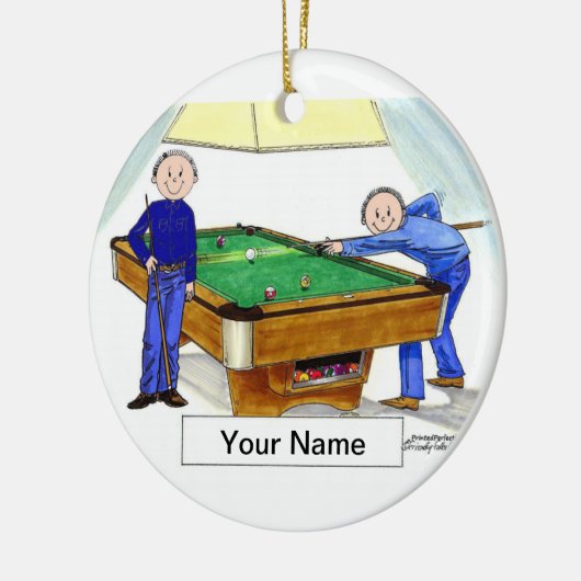 Billard, Poolspieler - Männer und Männer Keramik Ornament (Links)
