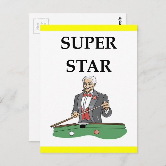 Billard Postkarte (Vorne/Hinten)