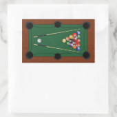 Billard Rechteckiger Aufkleber (Tasche)