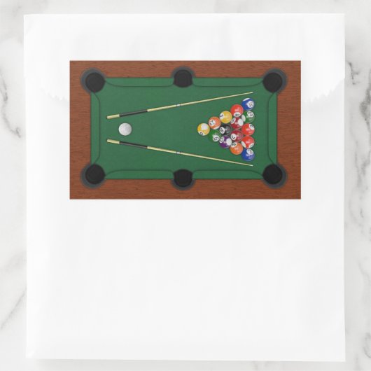 Billard Rechteckiger Aufkleber (Tasche)