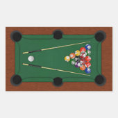Billard Rechteckiger Aufkleber (Vorderseite)