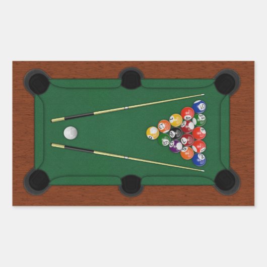 Billard Rechteckiger Aufkleber (Vorderseite)