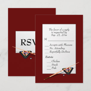 Billard RSVP mit Menüwahl Deep Red Karte