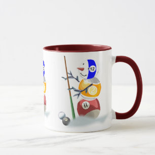 Billard-Schneemann-Weihnachten Tasse