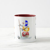Billard-Schneemann-Weihnachten Tasse (Zentrum)