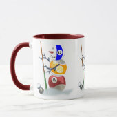 Billard-Schneemann-Weihnachten Tasse (Links)