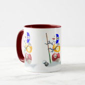 Billard-Schneemann-Weihnachten Tasse (Vorderseite Links)