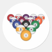 Billard / Schwimmbälle: Runder Aufkleber (Vorderseite)