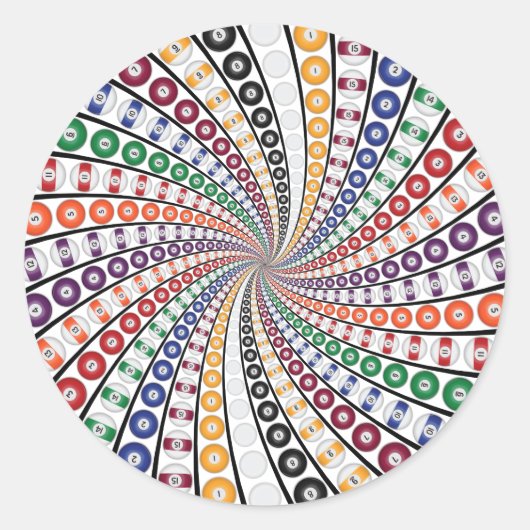 Billard / Schwimmbälle Vortex: Runder Aufkleber (Vorderseite)