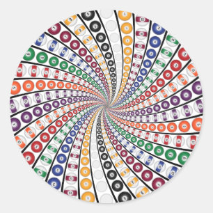 Billard / Schwimmbälle Vortex: Runder Aufkleber
