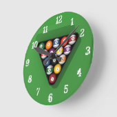 Billard / Schwimmbälle: Wall-Uhr Runde Wanduhr (Winkel)