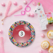 Billard-Schwimmbecken Solid Number Three Pappteller (Party)