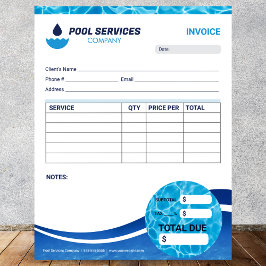 Billard-Services-Rechnung Notizblock