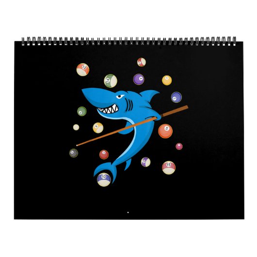 Billard Shark 8 Ball Player Pool Table Clock Kalender (Titelbild)