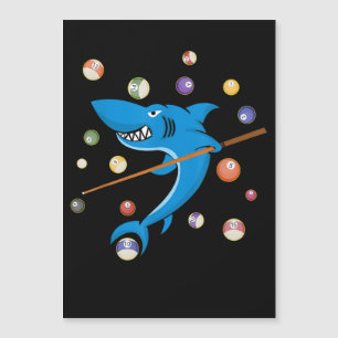 Billard Shark 8 Ball Player Pool Table Clock Magnetkarte
