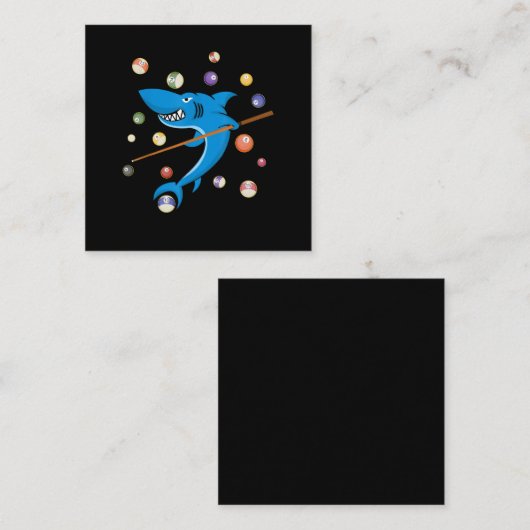 Billard Shark 8 Ball Player Pool Table Clock Quadratische Visitenkarte (Vorne/Hinten)