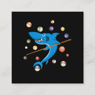 Billard Shark 8 Ball Player Pool Table Clock Quadratische Visitenkarte