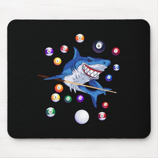 Billard Shark Billiard Player Billard Billardtisch Mousepad (Vorne)