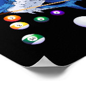 Billard Shark Billiard Player Billard Billardtisch Poster (Ecke)