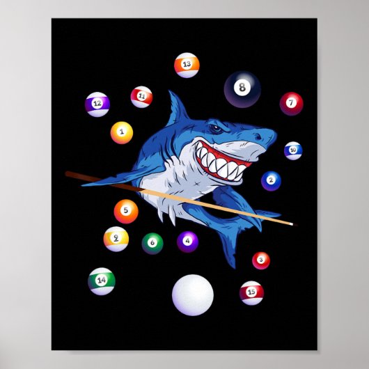 Billard Shark Billiard Player Billard Billardtisch Poster (Vorne)