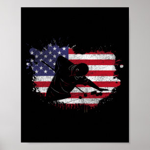Billard Shirt - American Flag Billiard Playa Poster