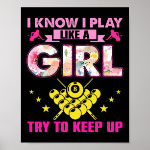 Billard Shirt für Frauen Girls Pool Billiar Poster
