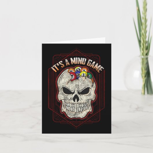 Billard Skull Pool Ein Mini-Spiel Karte (Vorderseite)
