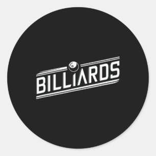 "Billard" - Sleek Angled Design Runder Aufkleber