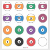 Billard Snooker Ball Pack Aufkleber (Blatt)