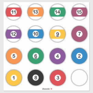 Billard Snooker Ball Pack Aufkleber