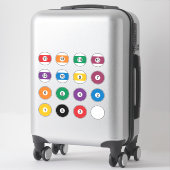 Billard Snooker Ball Pack Aufkleber (Koffer)