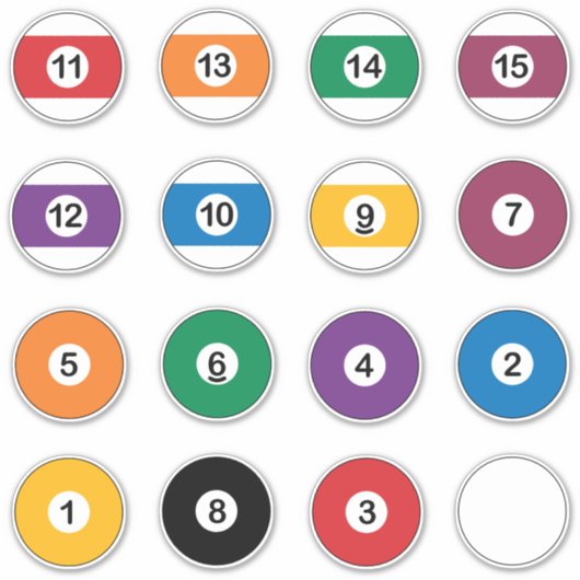 Billard Snooker Ball Pack Aufkleber (Vorderseite)