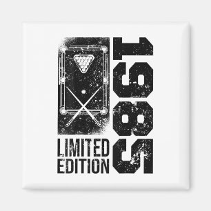 Billard Snooker-Gamer Vintag 1985 Geburtstagspool Magnet